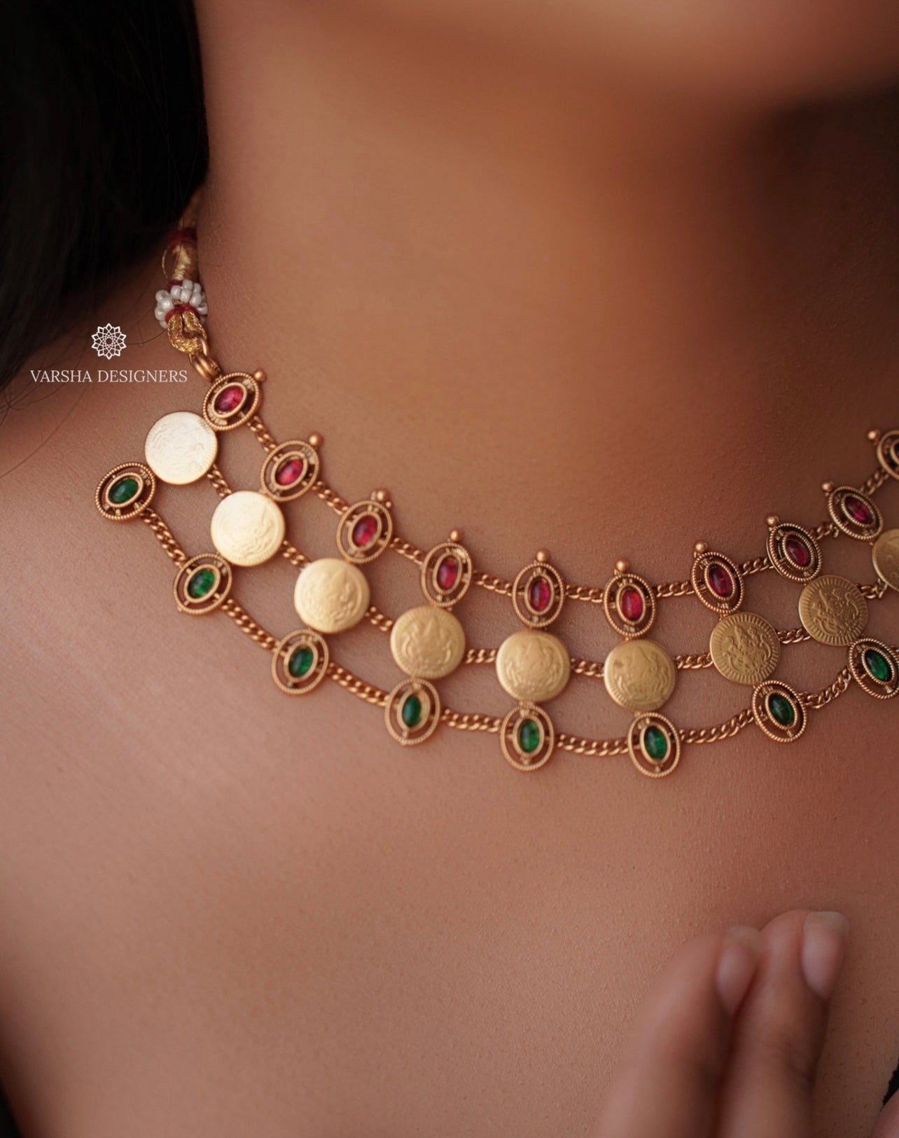Traditional Matte Finish Kasu Necklace