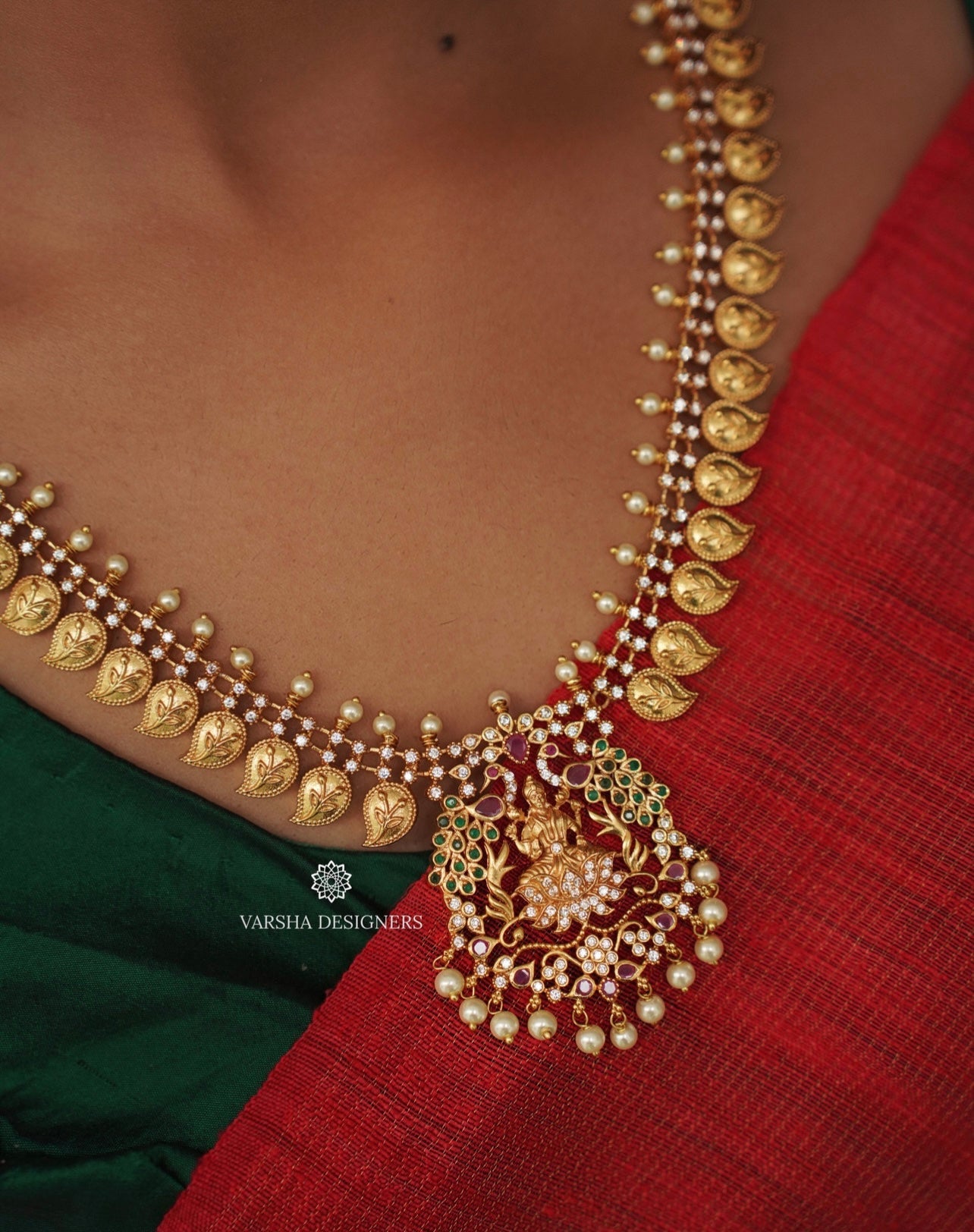 Traditional Matte Finish Lakshmi Haram