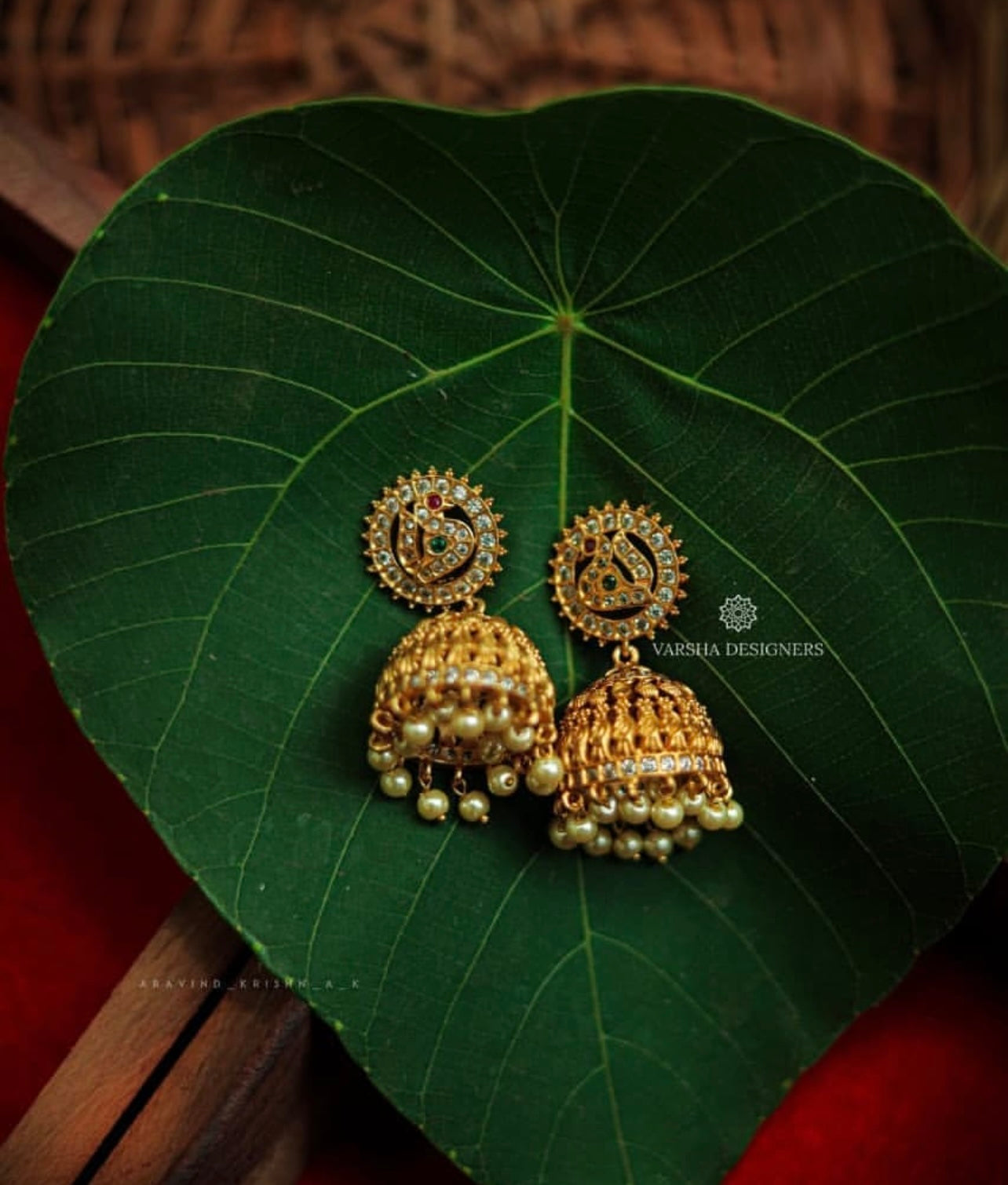 Traditional White Stone Jhumkas