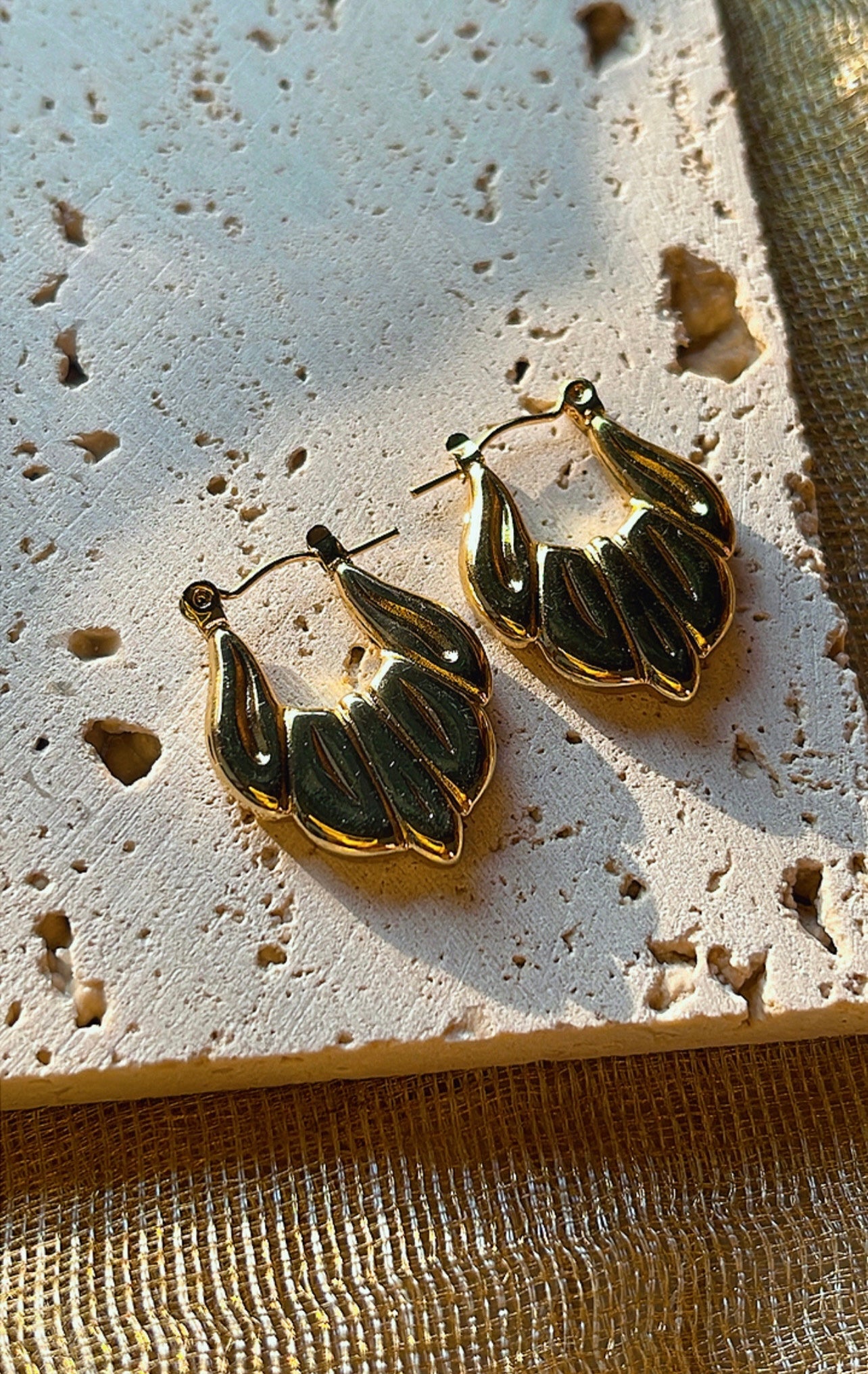 Trendy Gold Look Hoop Earrings