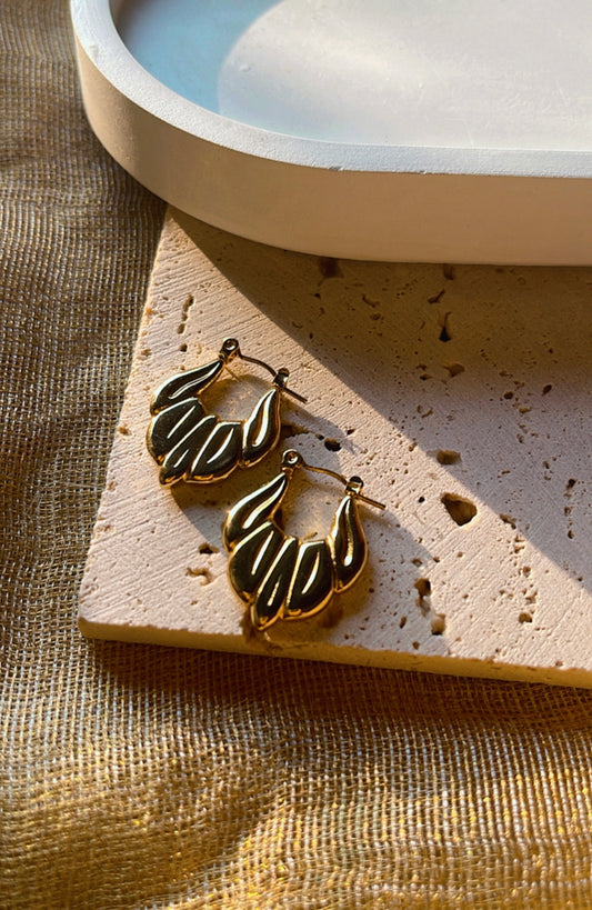 Trendy Gold Look Hoop Earrings