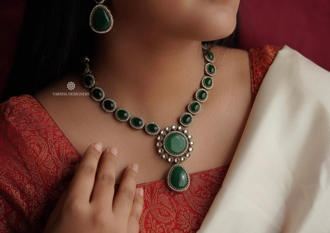 Victorian Emerald Necklace Set
