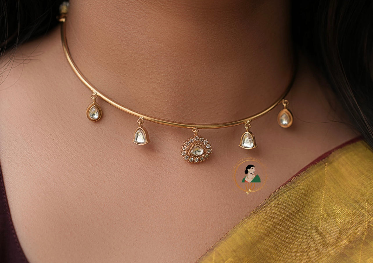 White Stone Band Choker