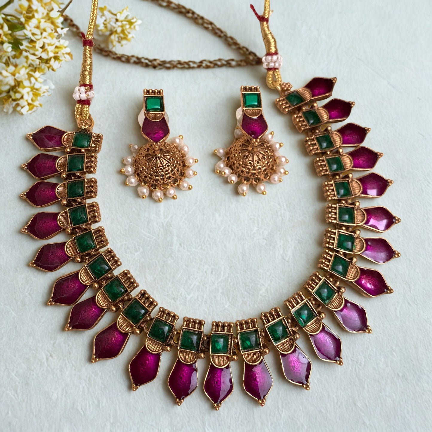 Vaadamula Necklace With Jhumka