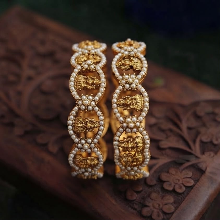 Pearl Temple Bangles