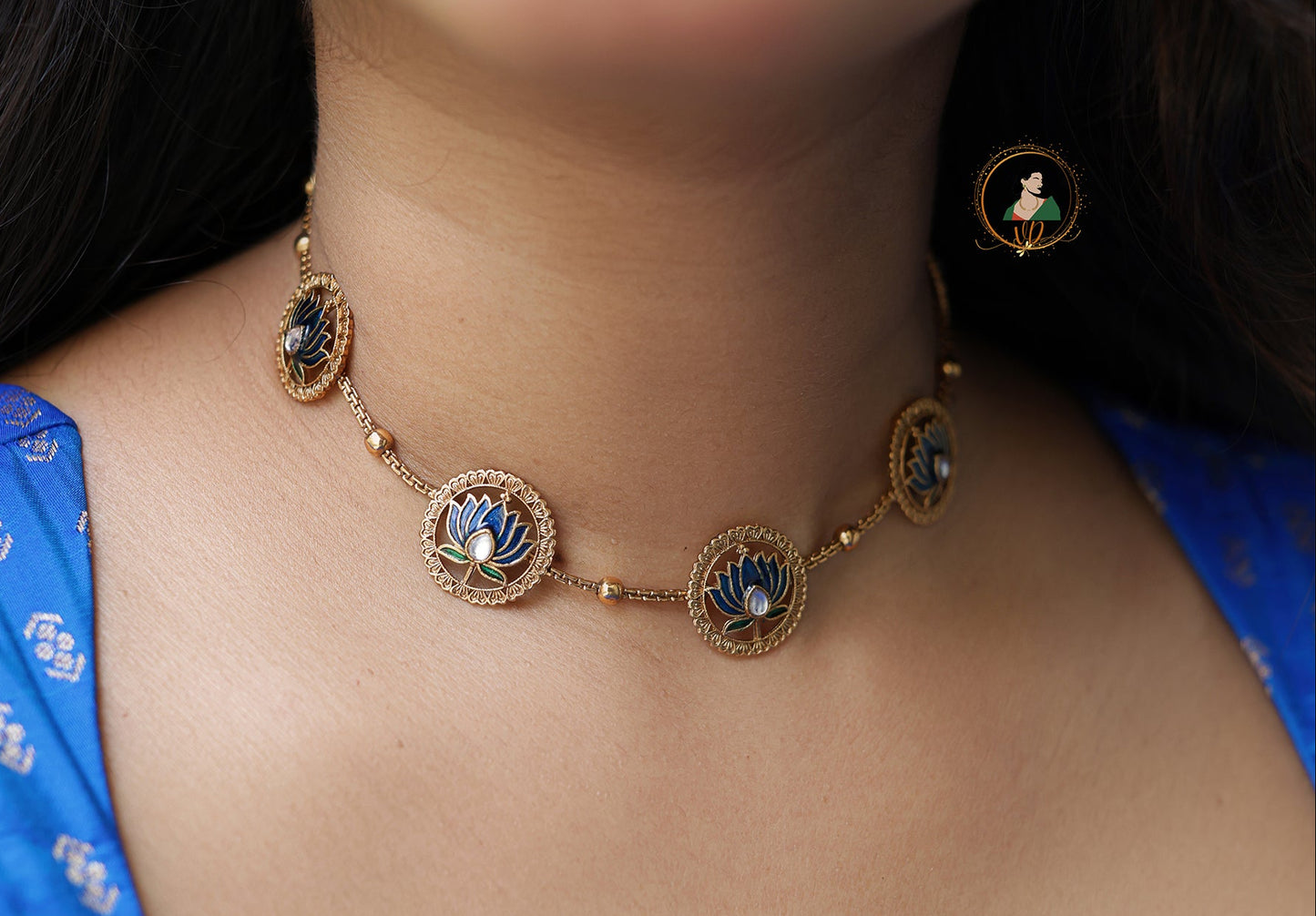 Sapphire Lotus Choker