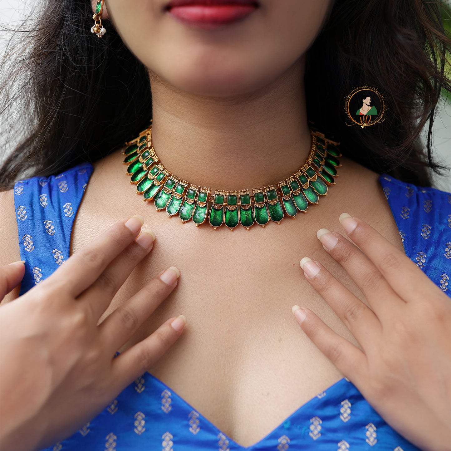 Traditional Kerala Emerald Choker
