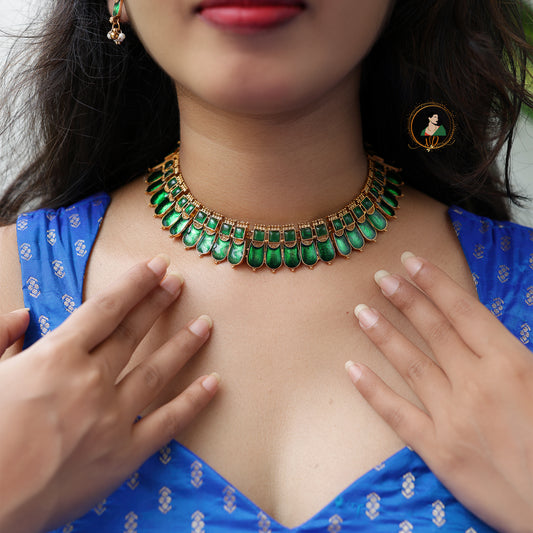 Traditional Kerala Emerald Choker