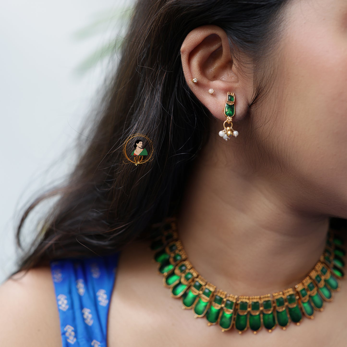 Traditional Kerala Emerald Choker