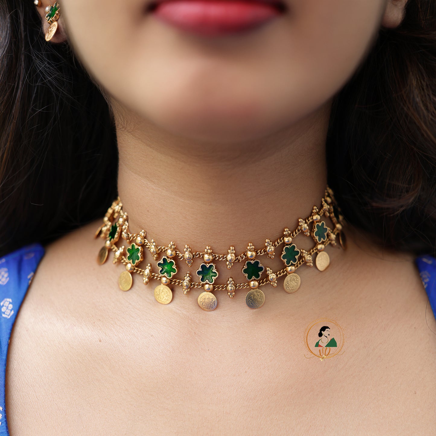 Floral Coin Choker
