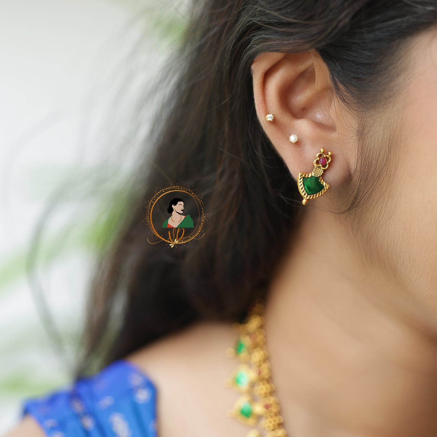 Emerald & Ruby Palakka Long Chain