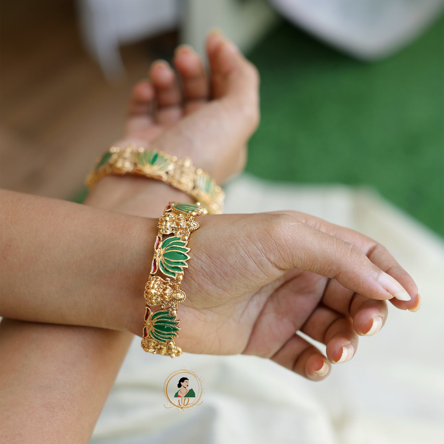 Emerald Lotus Bangles