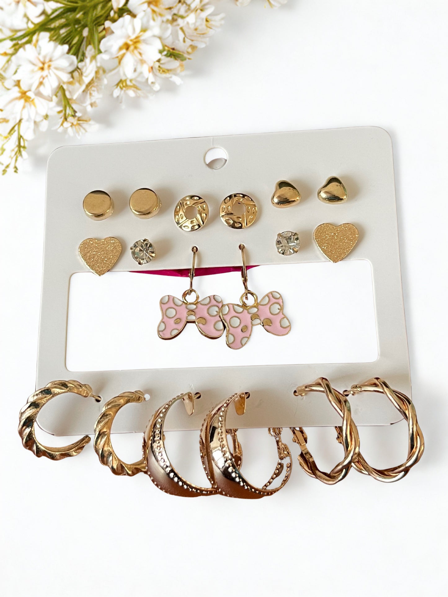 Dazzling Set of 9 Earrings