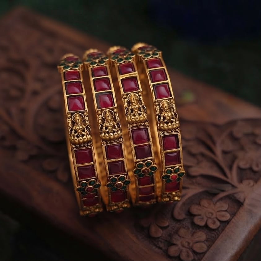 Temple Stone Studded Bangles