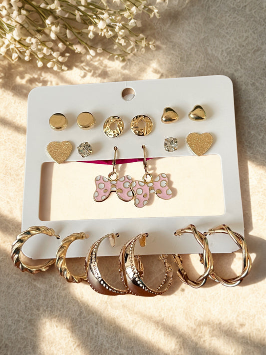 Dazzling Set of 9 Earrings