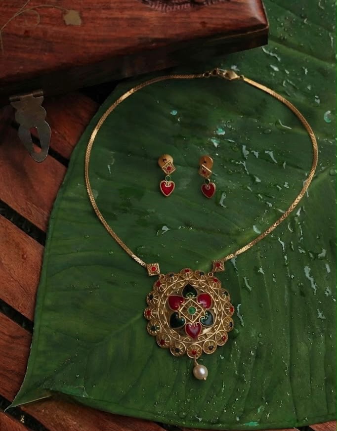 Floral Enamel Chakra Pendant Chain