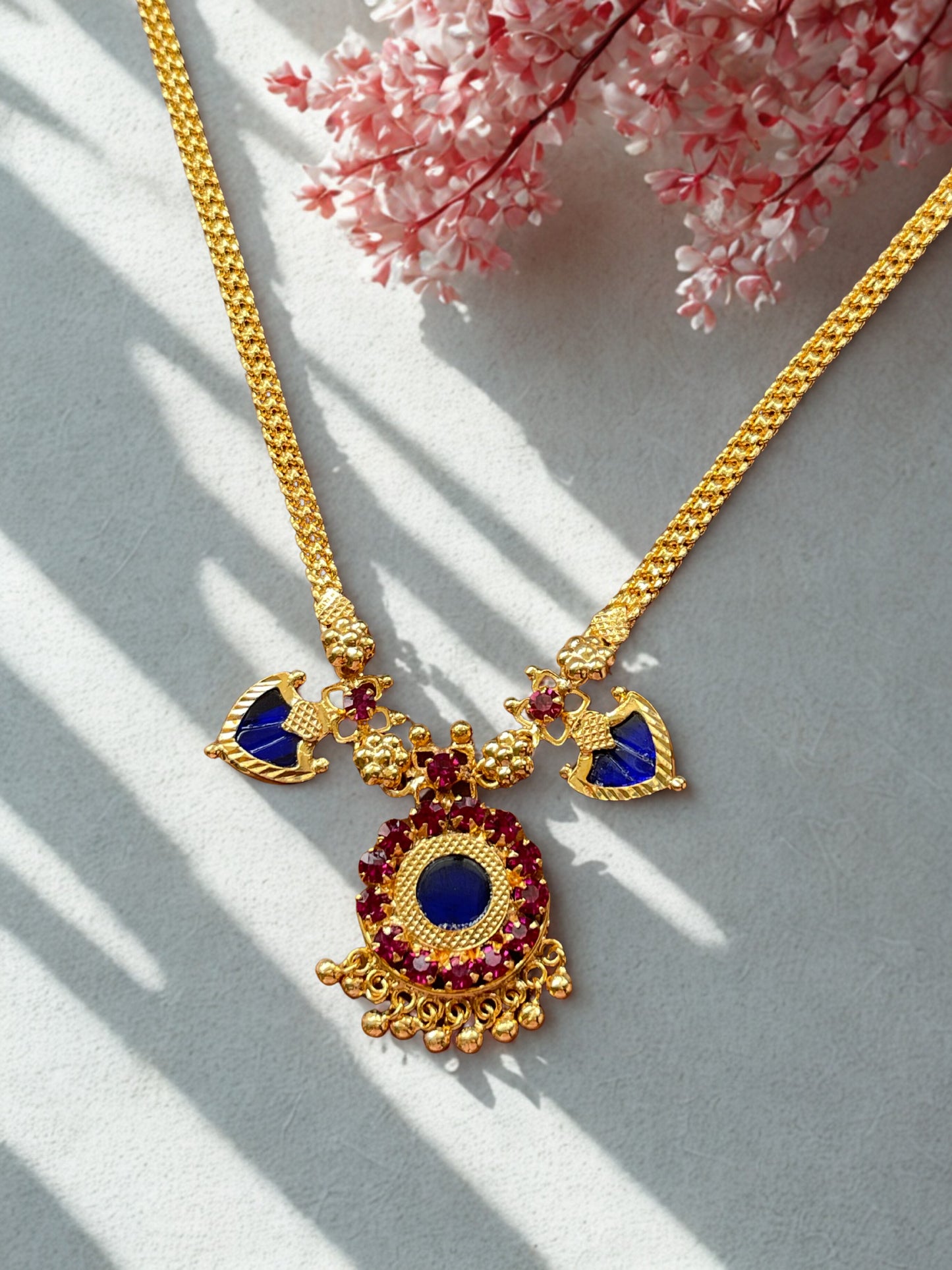 Sapphire Kerala Palakka Necklace