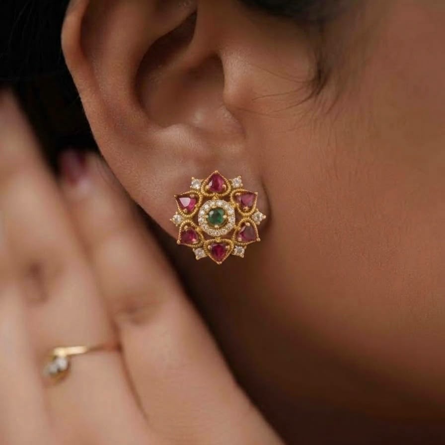 Brilliant Floral AD Studs