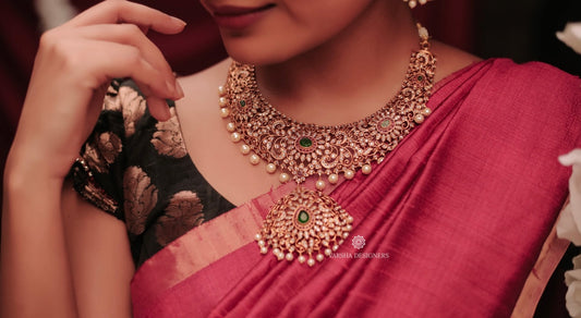Antique Bridal AD Stone Haram Set