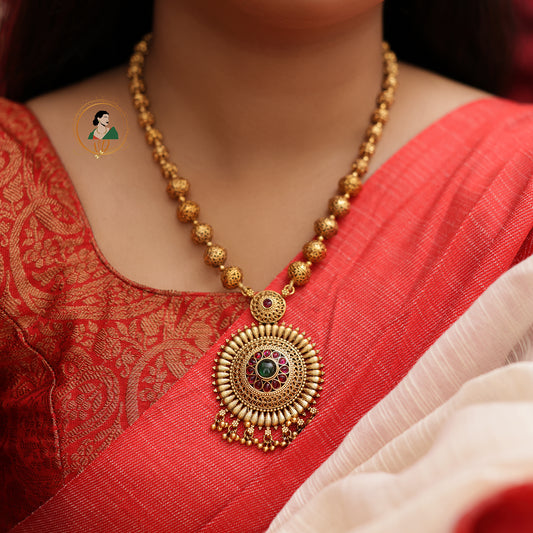 Antique Finish Gold Beaded Haram