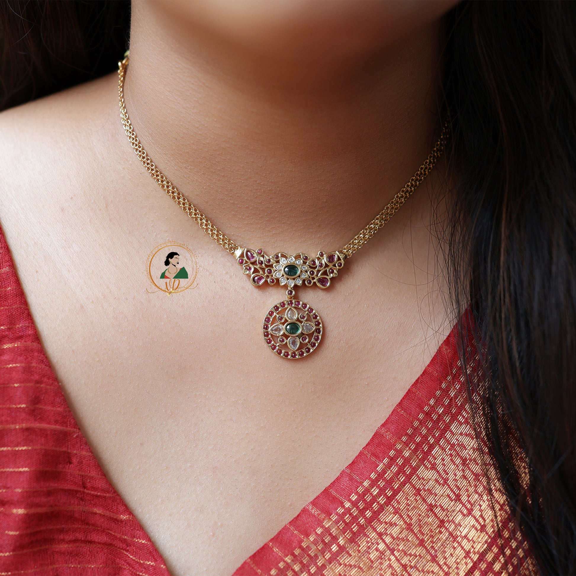 Antique Finish Kemp Stone Choker Set