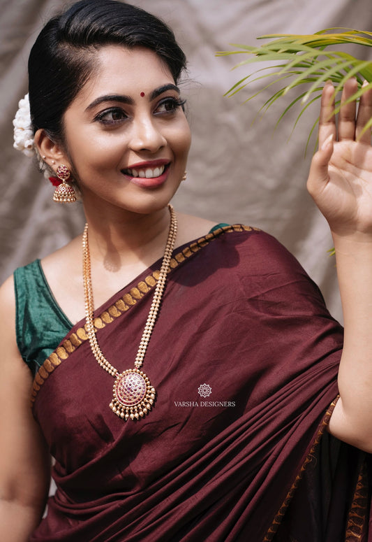 Antique Gold Beaded Ruby Haram