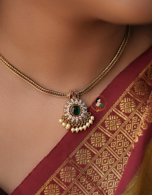 Attigai Necklace with Stone Pendant