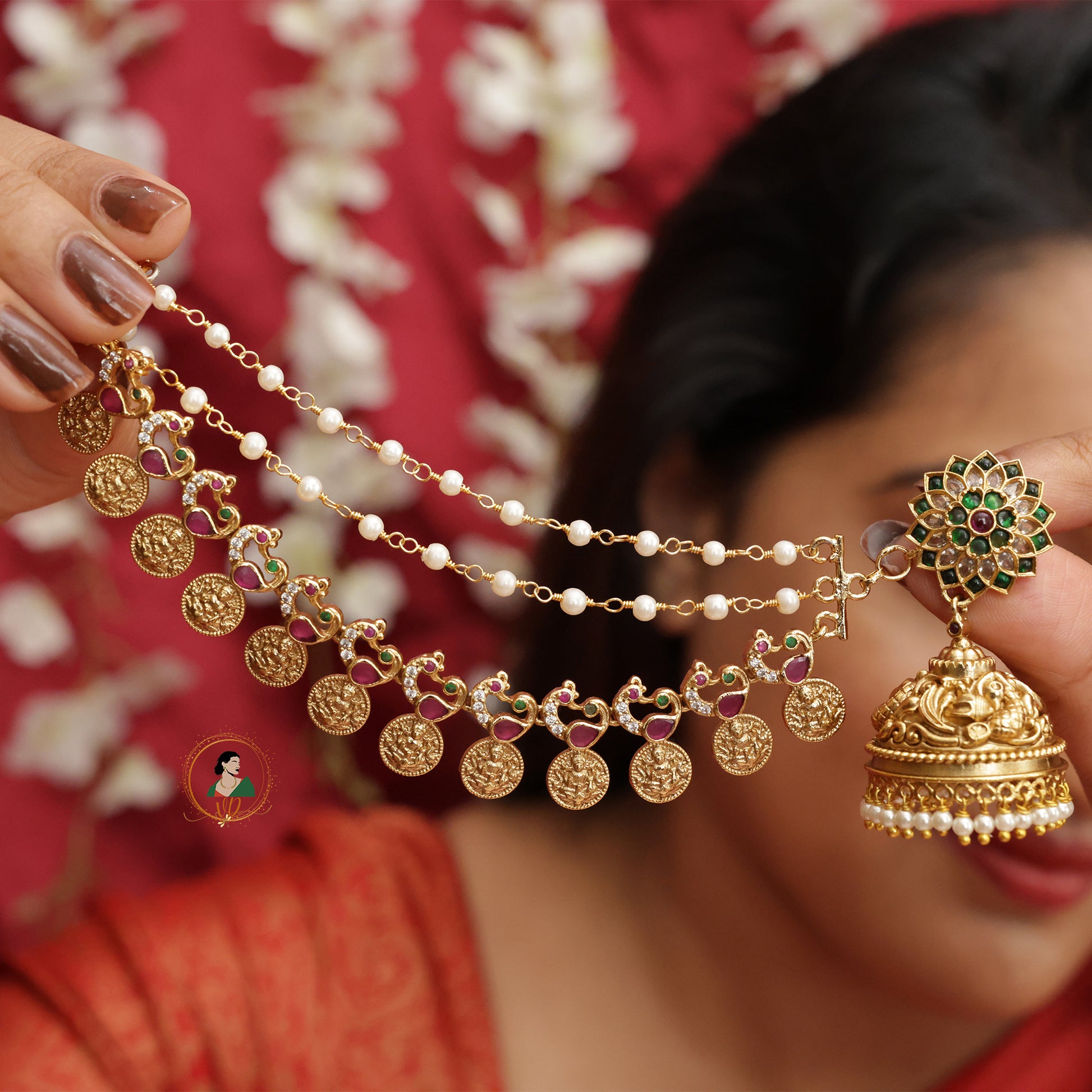 Bridal Jhumkas with Earchains