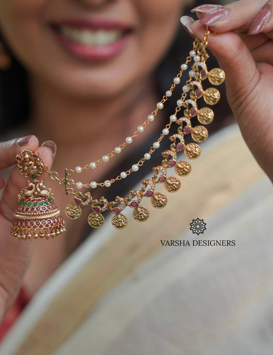 Bridal Jhumkas with Earchains