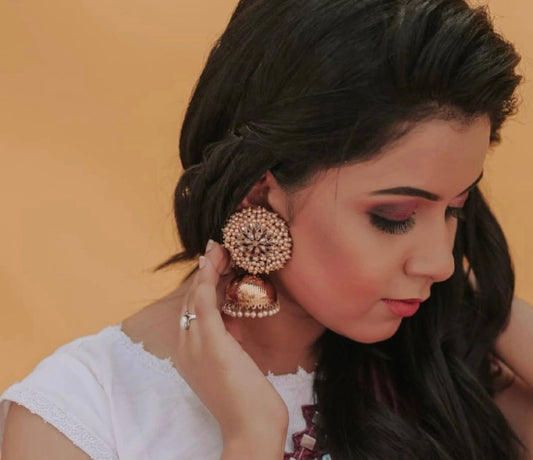 Cluster Pearl Big Jhumkas