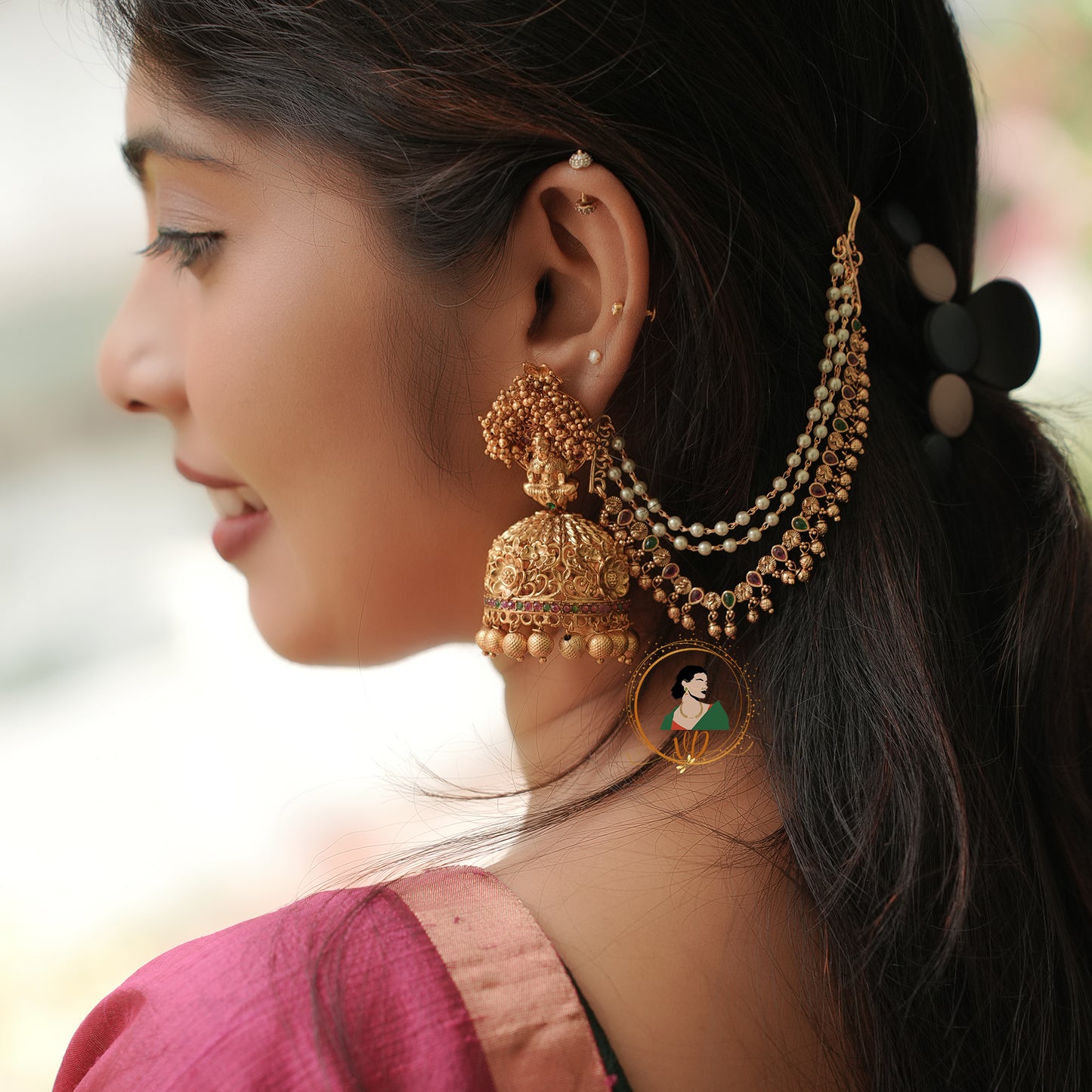 Divine Bridal Jhumka With Matil