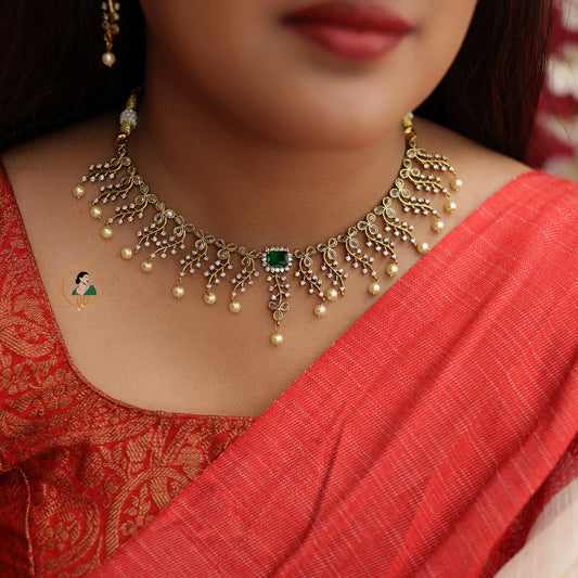 Designer White Stone Necklace