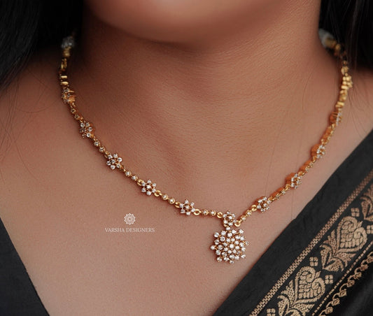Diamond Look White Stone Necklace