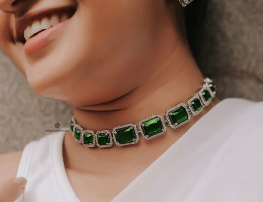 Emerald Zircon Stone Necklace