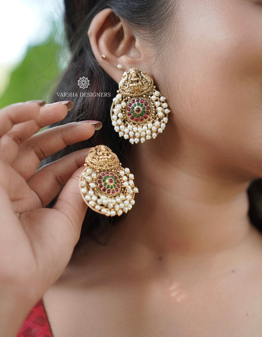 Exquisite Lakshmi Pearl Earrings