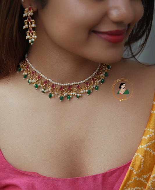 Fine Pearl &  Stone Necklace Set
