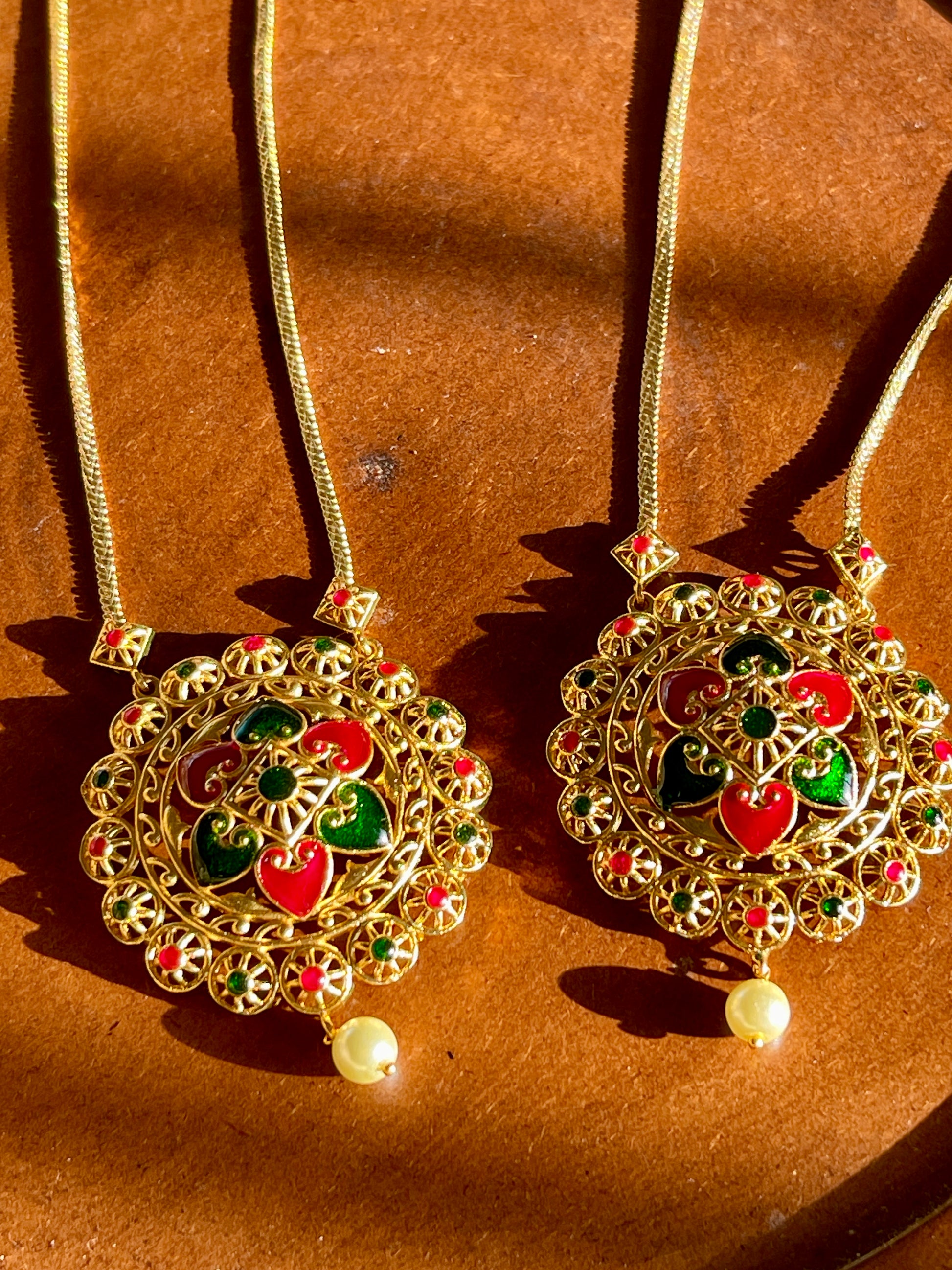 Floral Enamel Chakra Pendant Chain