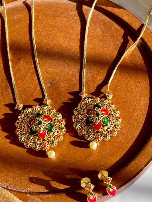 Floral Enamel Chakra Pendant Chain