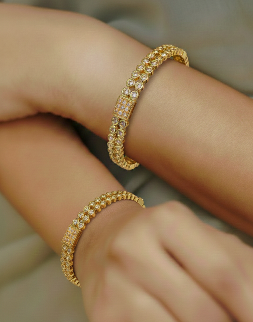 Adorable White Stone Bangles