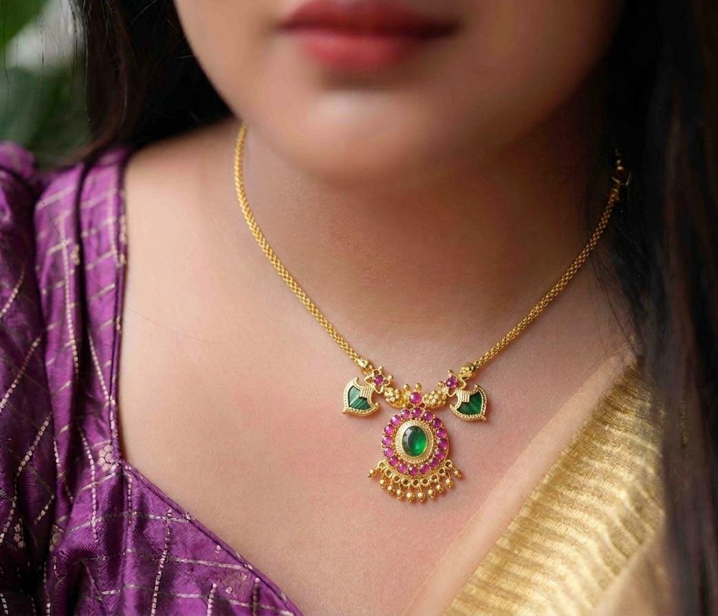 Simple Palakka gold Necklace