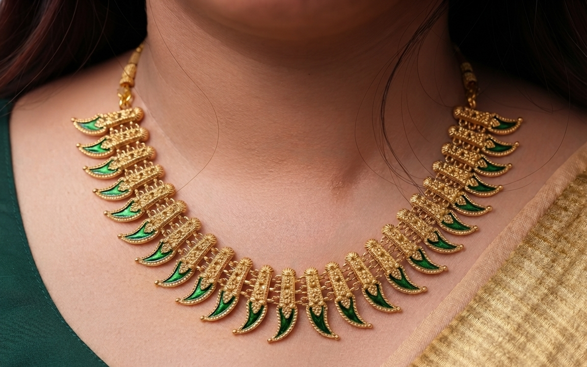 Kerala Style Palakka Necklace Set