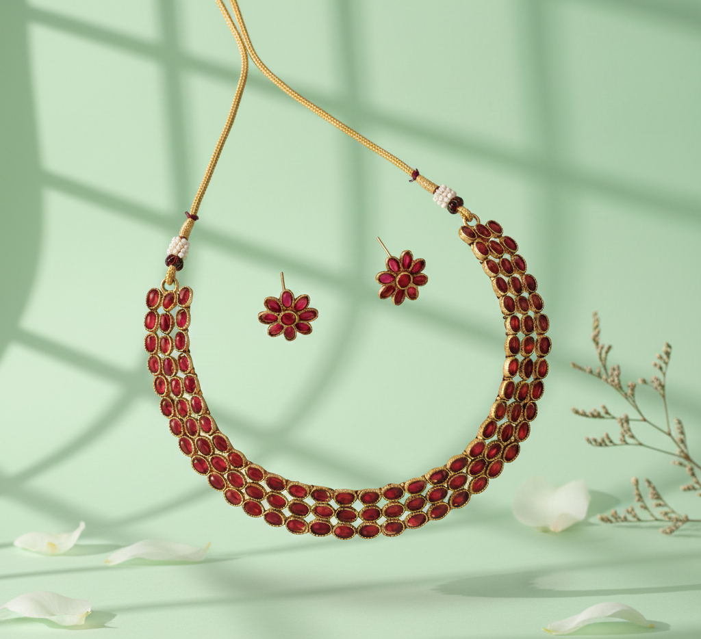 Prettiest Ruby Kemp Necklace Set