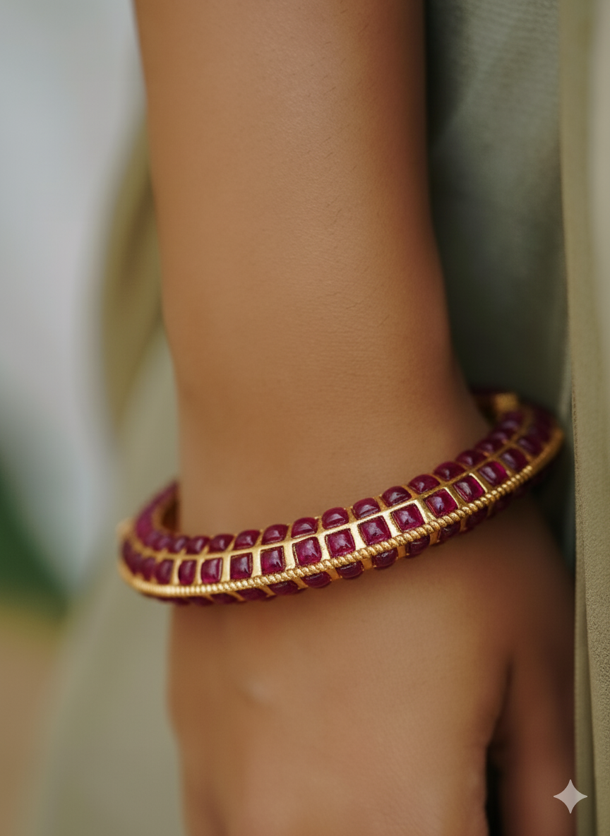 Antique Kemp Bangles - Deep Ruby