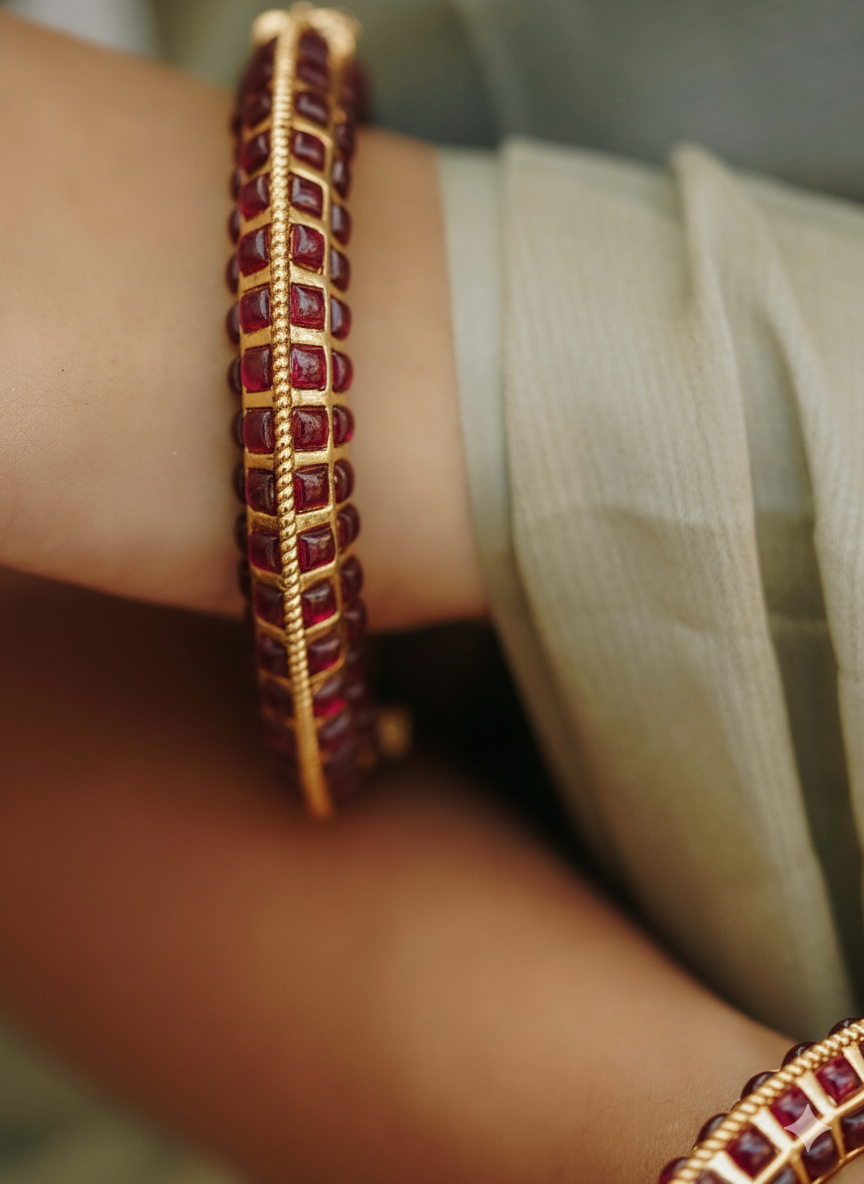 Antique Kemp Bangles - Deep Ruby
