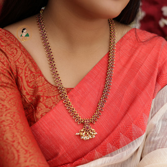 Gold Finish Ruby Long Haram