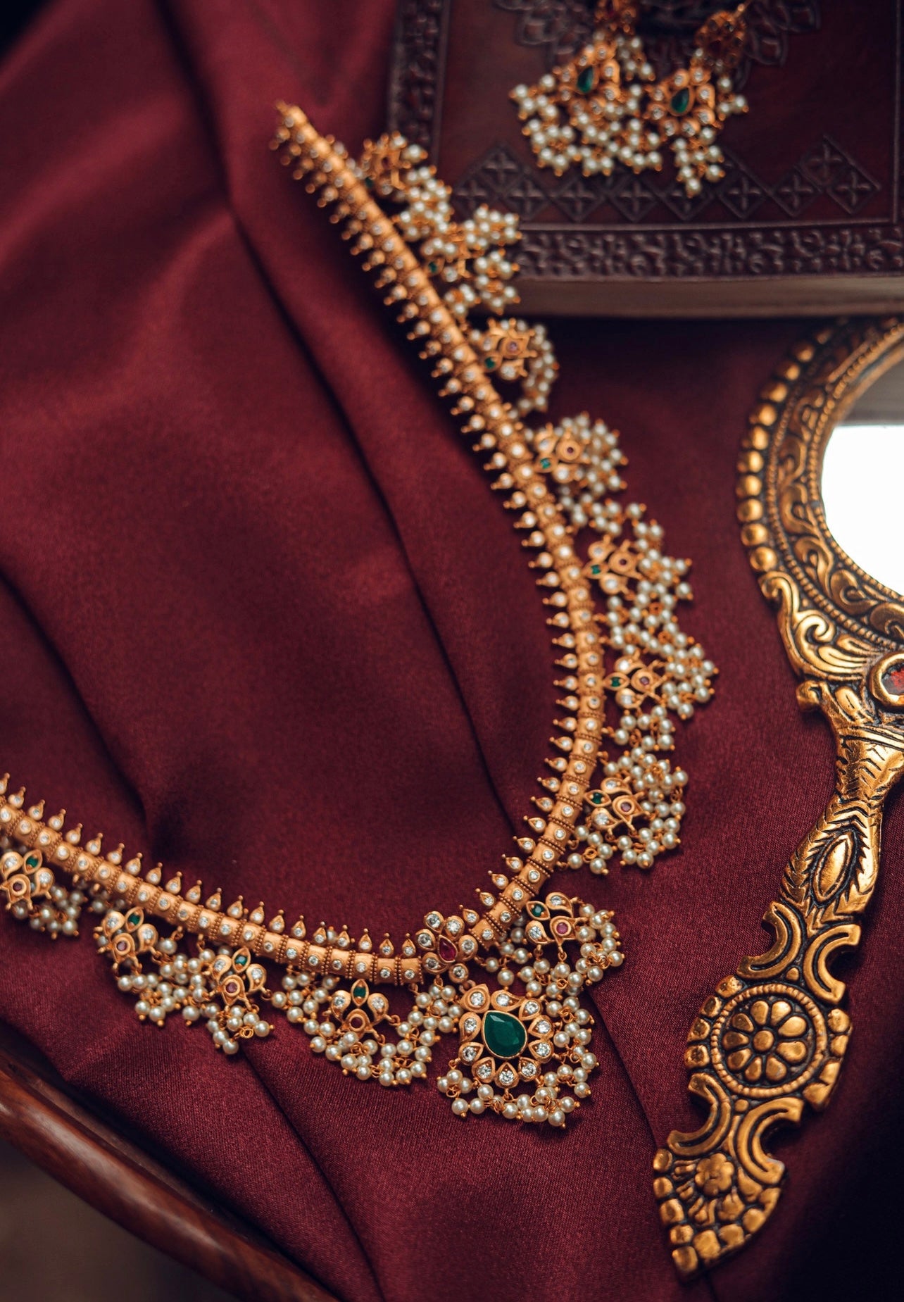 Gold Look Bridal Guttapusalu Haram 