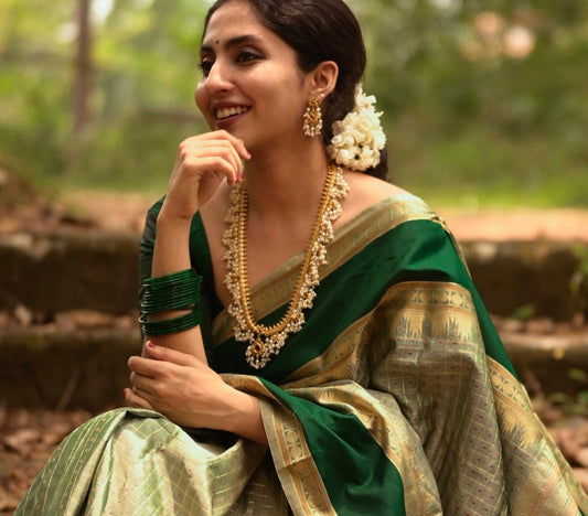 Gold Look Bridal Guttapusalu Haram 