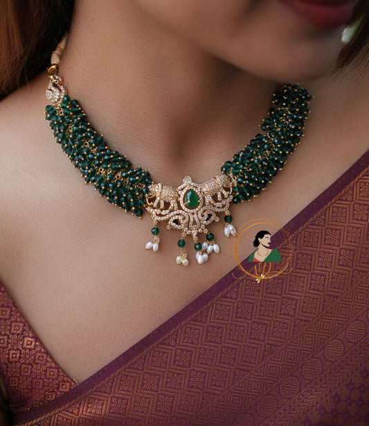 Gorgeous Emerald Beads Necklace Set