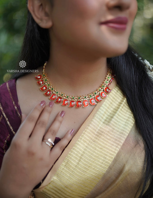 Graceful Ruby Palakka Necklace