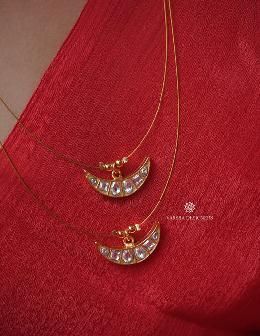 Half Moon Jadau Kundan Invisible Necklace